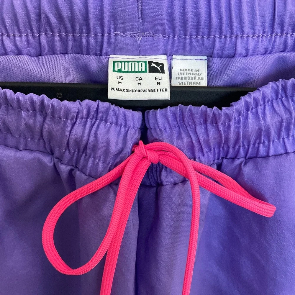 Retro 90’s vibe Puma sports pants in purple, pink, and black - size medium - Picture 3 of 7